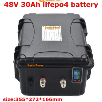 

Waterproof 48v 30Ah Lifepo4 battery Lithium iron phosphate battery Electric Bike scooter bike power 2000w with BMS + 5A Charger