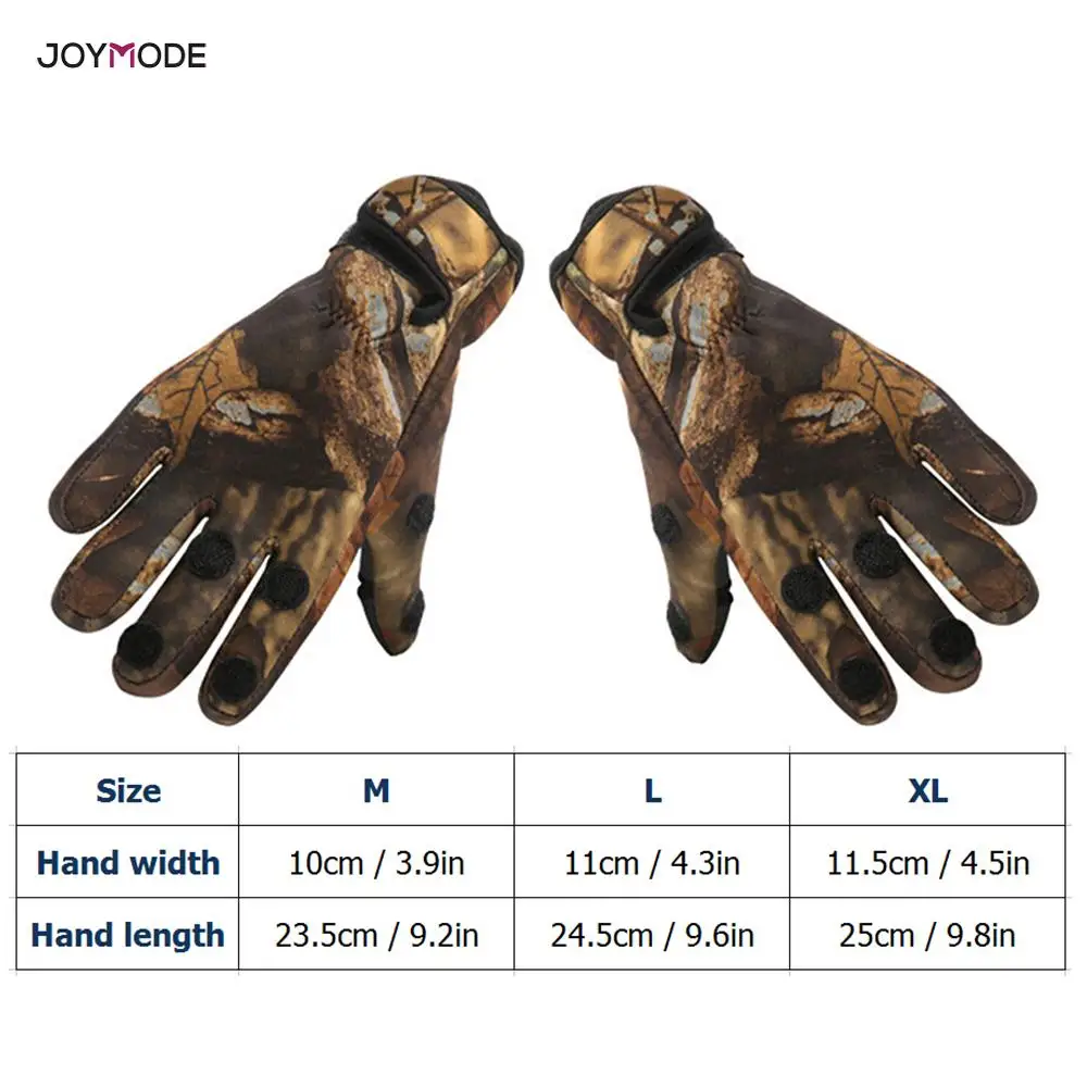 JOYMODE 3 пальца вырезать Спорт на открытом воздухе Перчатки походные зимние теплые перчатки для рыбалки хлопок Водонепроницаемый анти-скольжения прочные перчатки для рыбалки