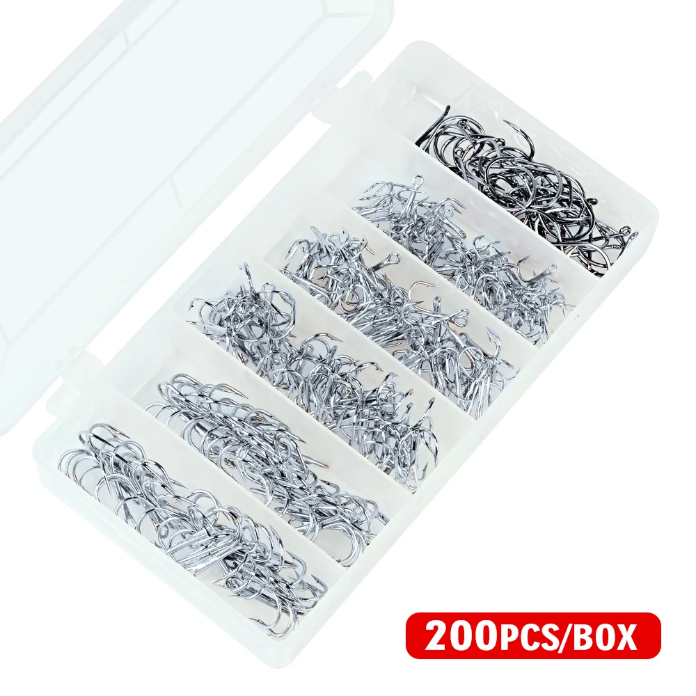 

Baitholder ! 200Pcs/Box 2#/4#/6#/8#/18-22# Fishing Hooks lure High Qulity Stainless steel Fishing hook Free Shipping
