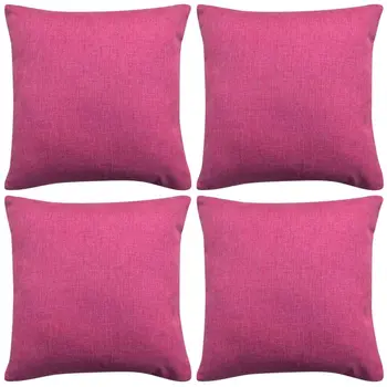 

Kissenbezüge 4 Stk. Leinenoptik Rosa 80x80 cm