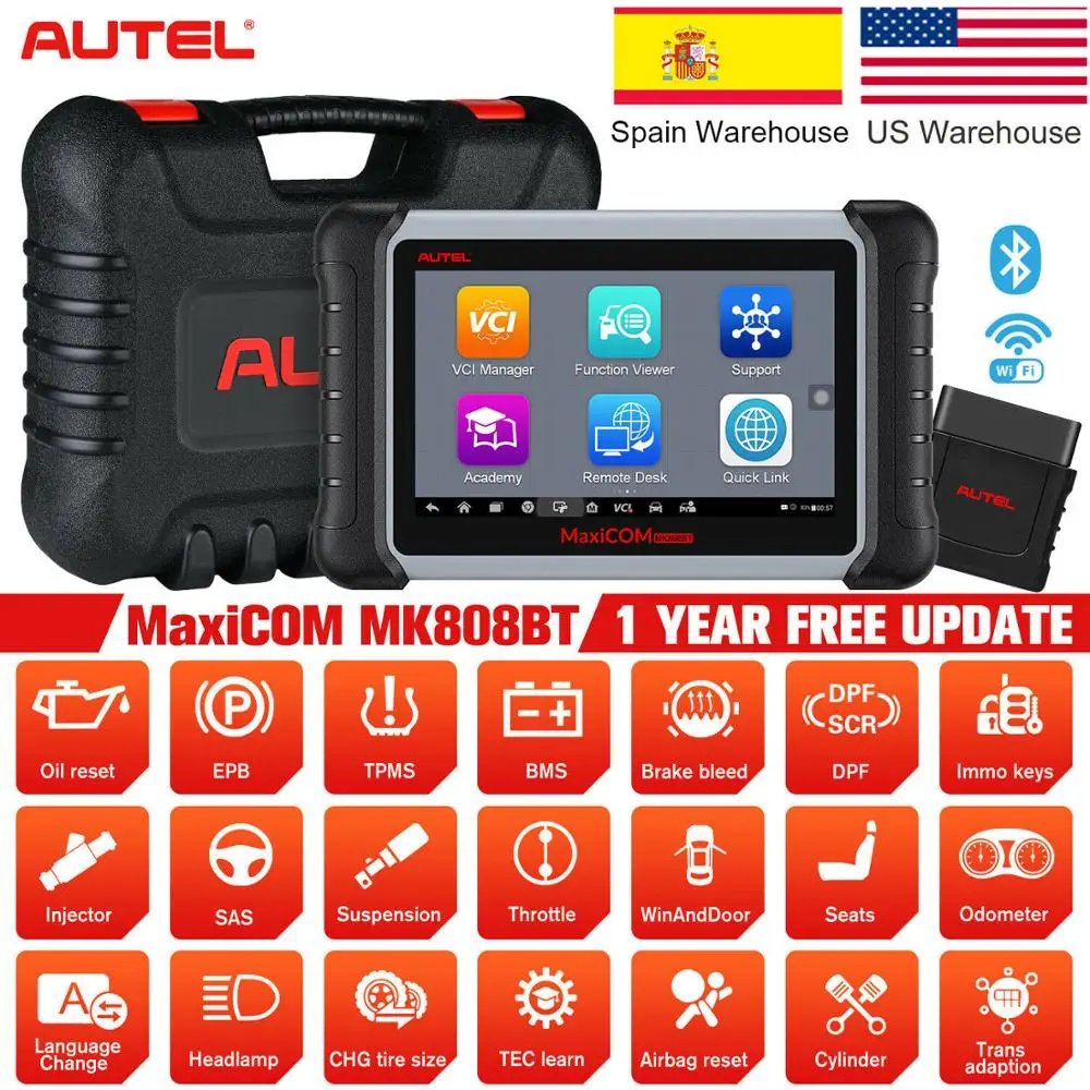 Autel MaxiCOM MK808BT OBD2 сканер автомобиля инструмент диагностики Полный Системы