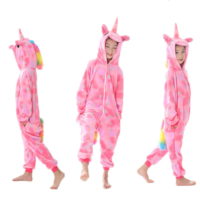Kigurumi Pajamas Children Girls Unicorn Pajama Boys Cosplay Animal Oneises Pijamas Unicornio for Kids Costume