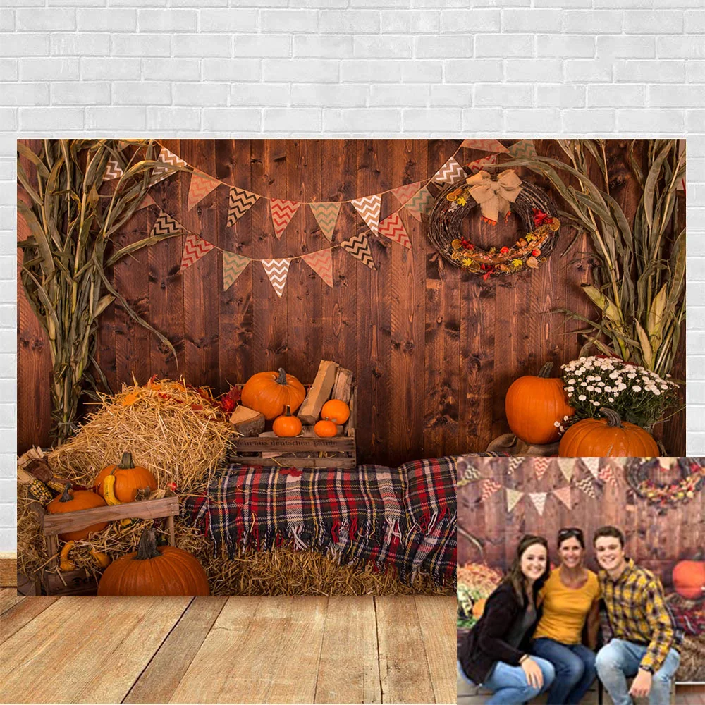 Kate 20x10ft Autumn Forest Backdrop for Photoshoot Harvest Pumpkin Patch Background Fall Farm Truck Photography Backdrop 