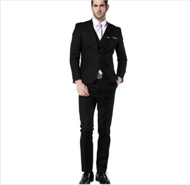 Классический мужской костюм Smolking Noivo Terno Slim Fit Easculino вечерние костюмы для мужчин темно-синий деловой смокинг Женихи для мужчин Best M - Цвет: picture color