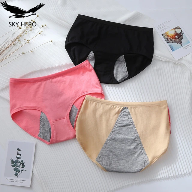 3pcs/Lot Leak Proof Menstrual Panties Physiological Pants Women Underwear  Briefs Period Cotton Waterproof Brief Dropshipping