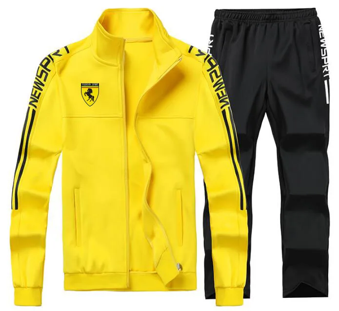 Men's Zipper Gym TrackSuit Sport Jacket Suit Set Trousers Jogging Bottom Top Sweatsuits Blazer Train track suit