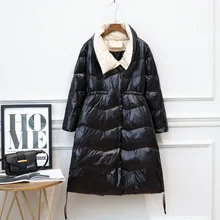 Женский пуховик 90% белый пуховик теплая верхняя одежда ультра легкая зимняя куртка женская длинная пуховая парка