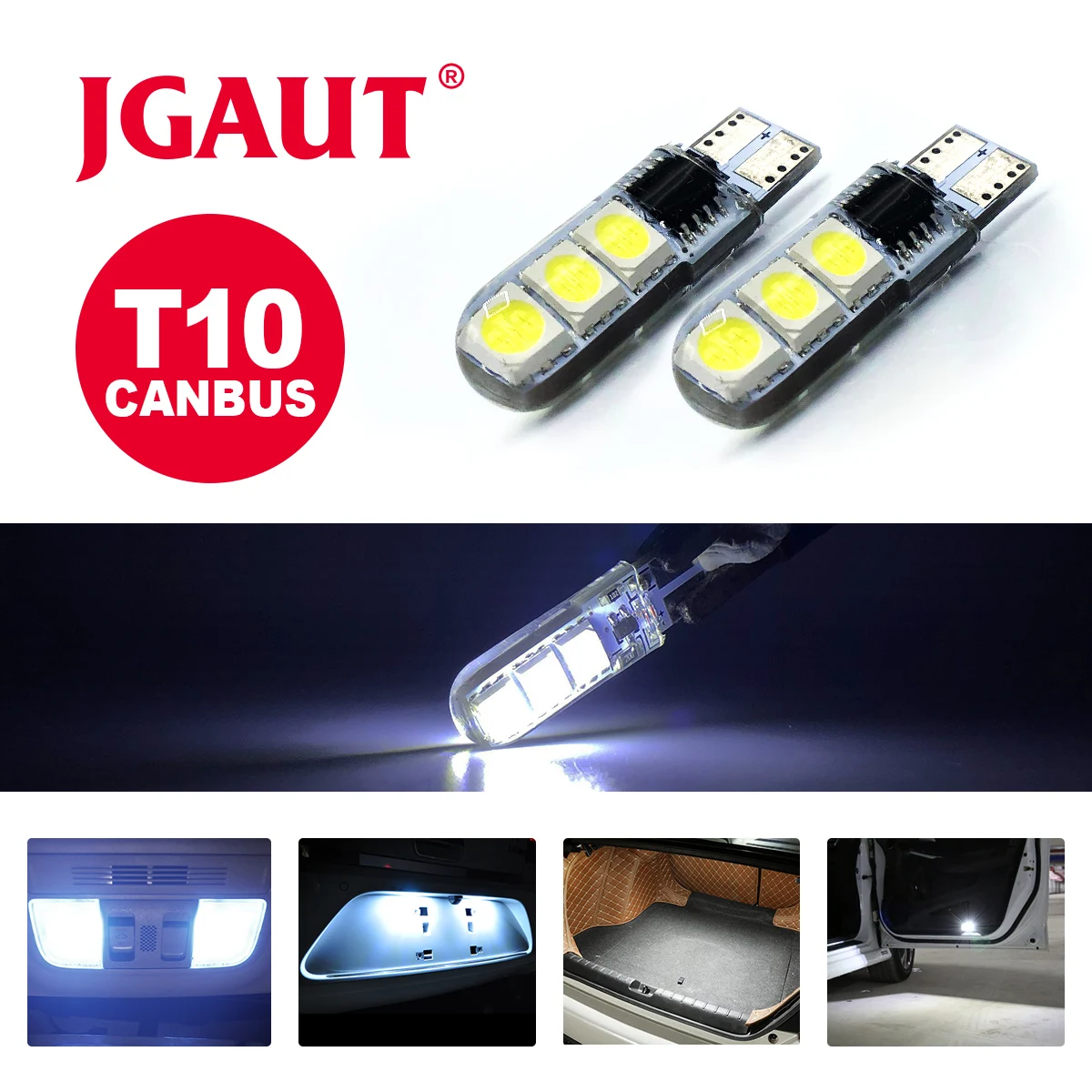Горячая Распродажа белый кремниевый стробоскоп T10 6 SMD 5050 светодиодные лампы с