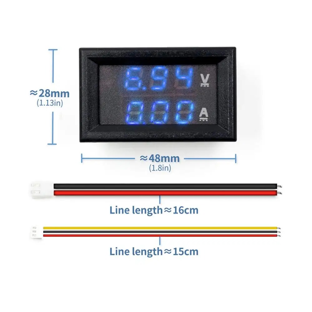 Blue Blue Display Мини цифровой вольтметр Амперметр постоянного тока 100 в 10 А Панель Ампер Вольт Напряжение измеритель тока тестер 0,2" синий красный двойной светодиодный дисплей - Цвет: Blue Blue Display