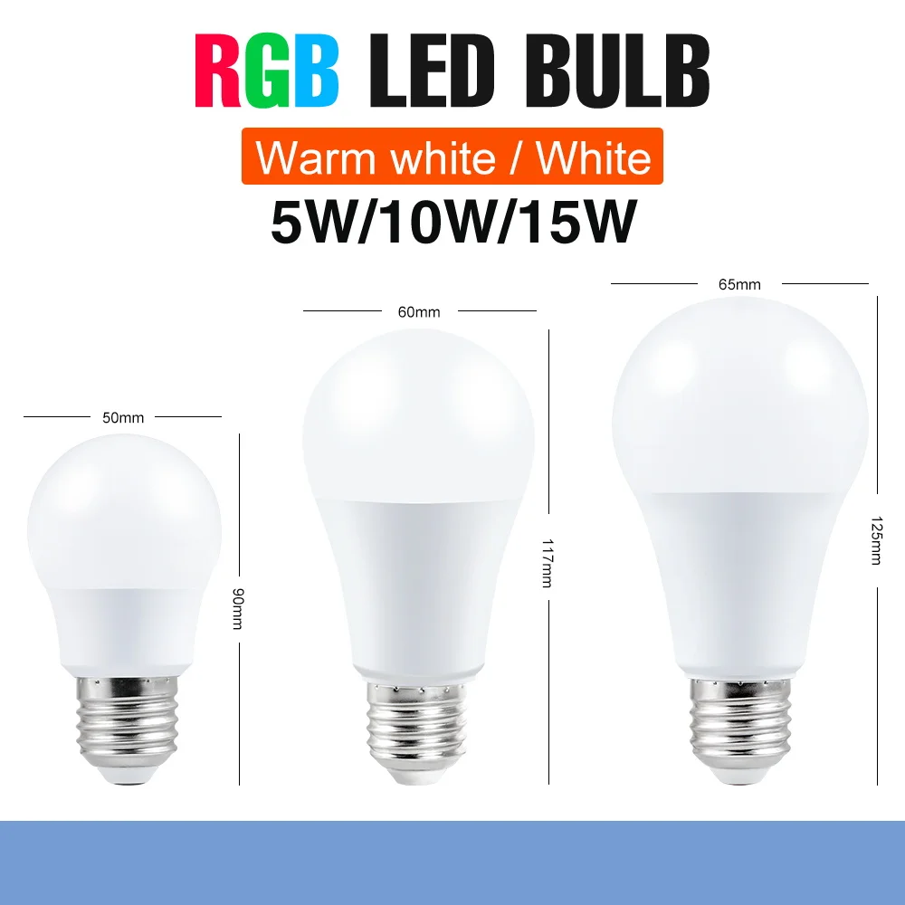 Диммируемая Светодиодная лампа E27 RGB волшебный светильник 220 В светодиодный умный
