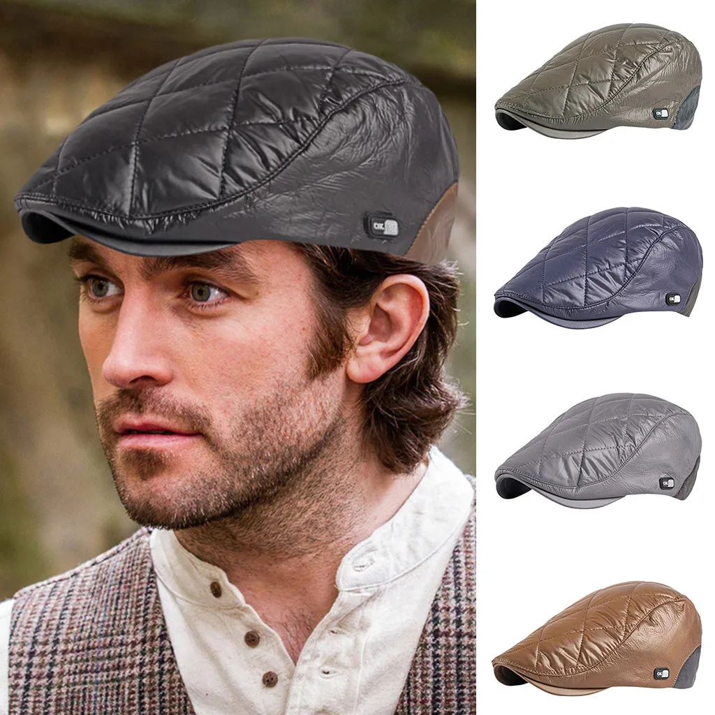 Однотонная мужская шапка-берет с козырьком, Кепка для мальчика, кепка для мальчика, Кепка с козырьком, кепка с узором в елочку, повседневная шапка для путешествий, 19Nov13