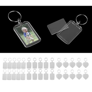 

30Pcs Clear Keychain Multipurpose Photo Insert Split Keyring Presents