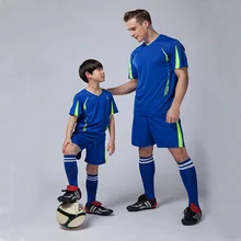 Kids Football Uniforms Kits Sports Soccer Jerseys+Pants Suit Short Sleeve Blank Training Suit Set for Children Boys