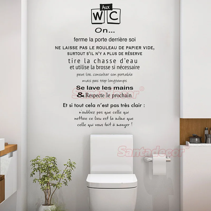 Stickers Regles Des Toilettes Boutique En Ligne Porte Papier Toilette Com