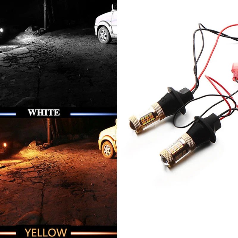 2pcs T20 Light ba15s BAU15S 1156 p21w s25 96 led W21W WY21W 7440 Lamp Daytime Running Lights DRL LED Turn Signal Dual Mode | Автомобили и