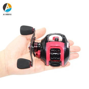 

AI-SHOUYU NEW 2020Casting Fishing Reel 13+1BB Magnetic Brake System Gear Ratio 7.2:1 Soft Knob Smoothly Cast Alloy Shallow Spool