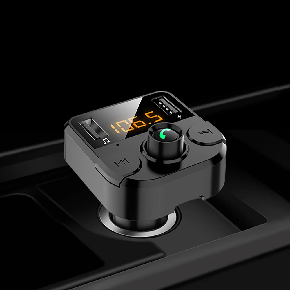 С fm-передатчиком Bluetooth Dual USB Автомобильное зарядное устройство hands-free FM модулятор автомобильное зарядное устройство для телефона