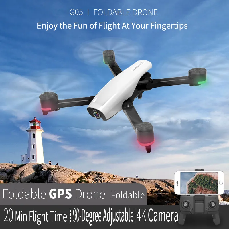 

Professional Foldable GPS Smart Follow RC Drone 5G WIFI 4K HD ESC Camera Altitude Hold Gesture Shoot Filming FPV RC Quadcopter