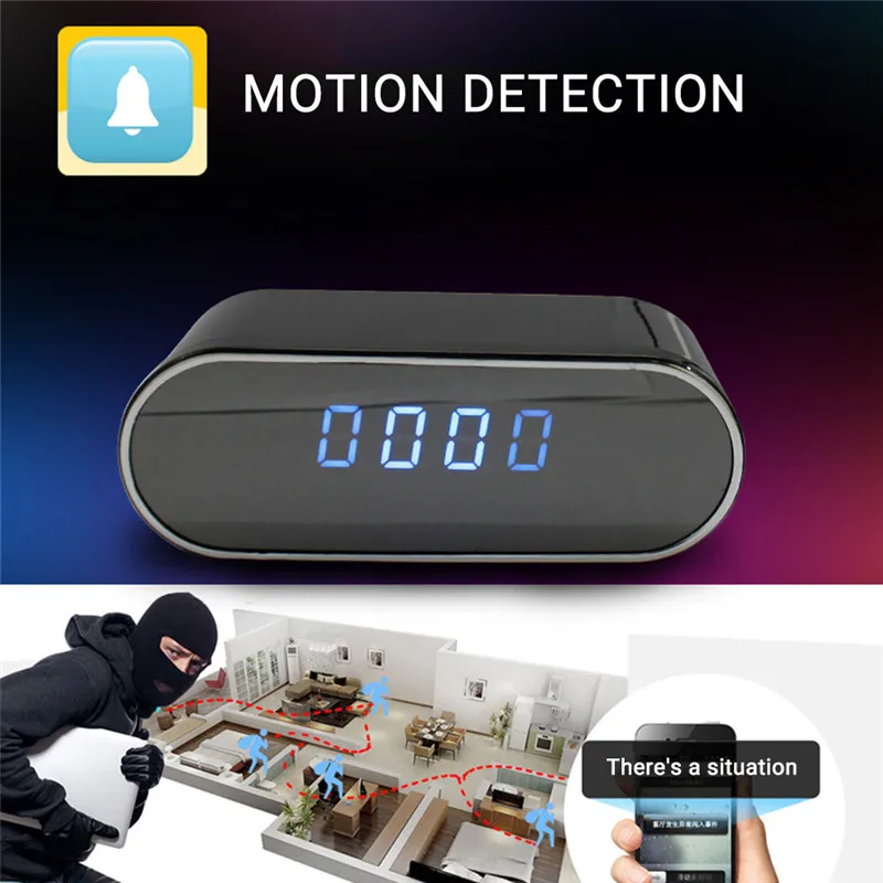Wi Fi мини камера беспроводные часы будильник P2P IP/AP безопасность ночное видение