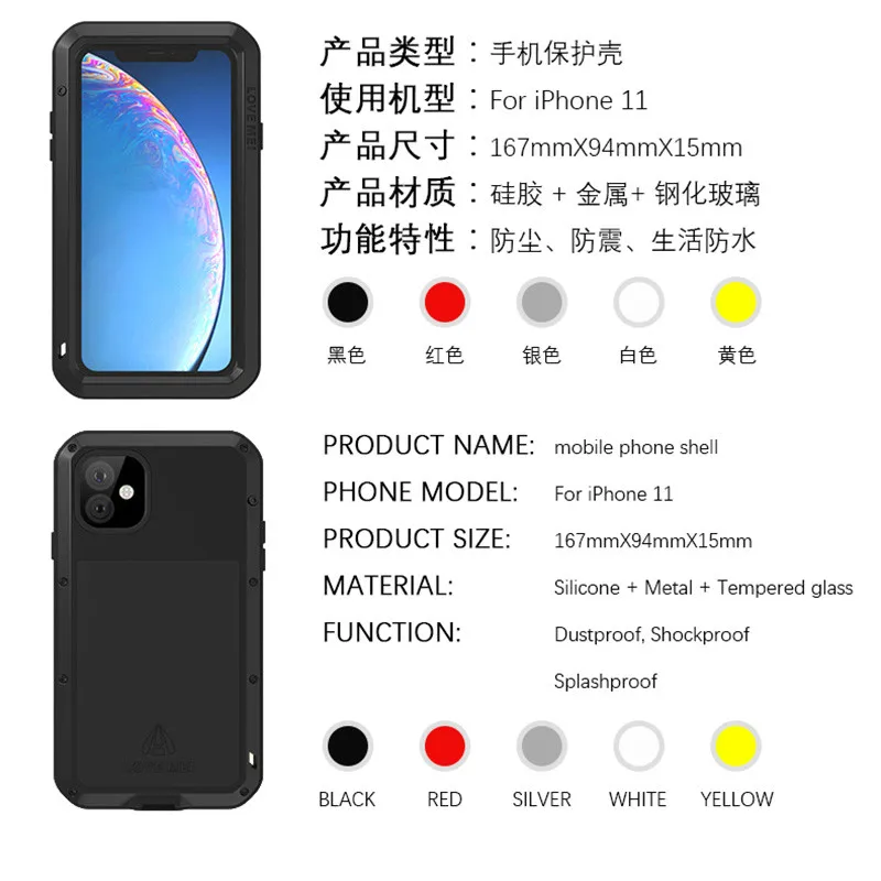 360 Full Cover For Apple iPhone 15 14 13 12 11 Pro Max Case Shockproof Glass Metal Armor Cover For iPhone XS XR X Case Aluminum