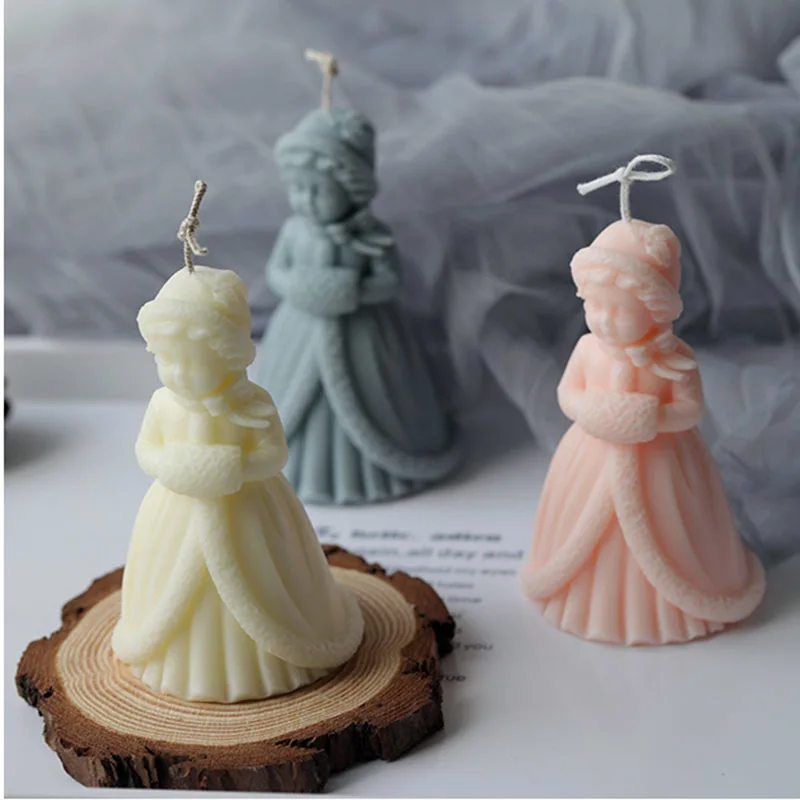 

Christmas Princess Silicone Plaster Candle Mold Decoration Scented Candle Wax Melt Moulds Home Decor Baking Ice Cube Mold
