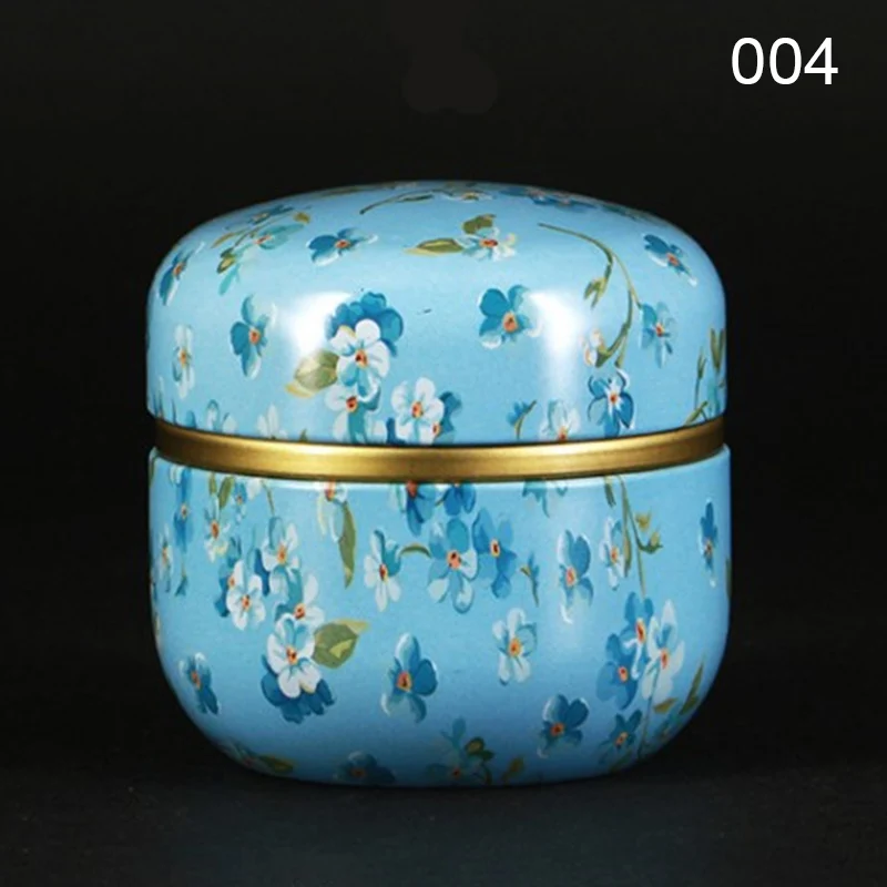 Многофункциональная китайская стильная чайная добавка круглая металлическая коробка для чая баночка с крышкой TN88 - Цвет: 004
