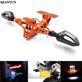 

Universal motorcycle adjustable license plate bracket with LED indicator For KTM 390 200 125 Duke RC125 RC200 RC390 RC8 RC8R