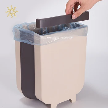 

1Pcs Collapsible Large Capacity Waste Bin Kitchen Cabinet Door Bathroom Hanging Trash Can Small Bedroom Garbage Bag K802