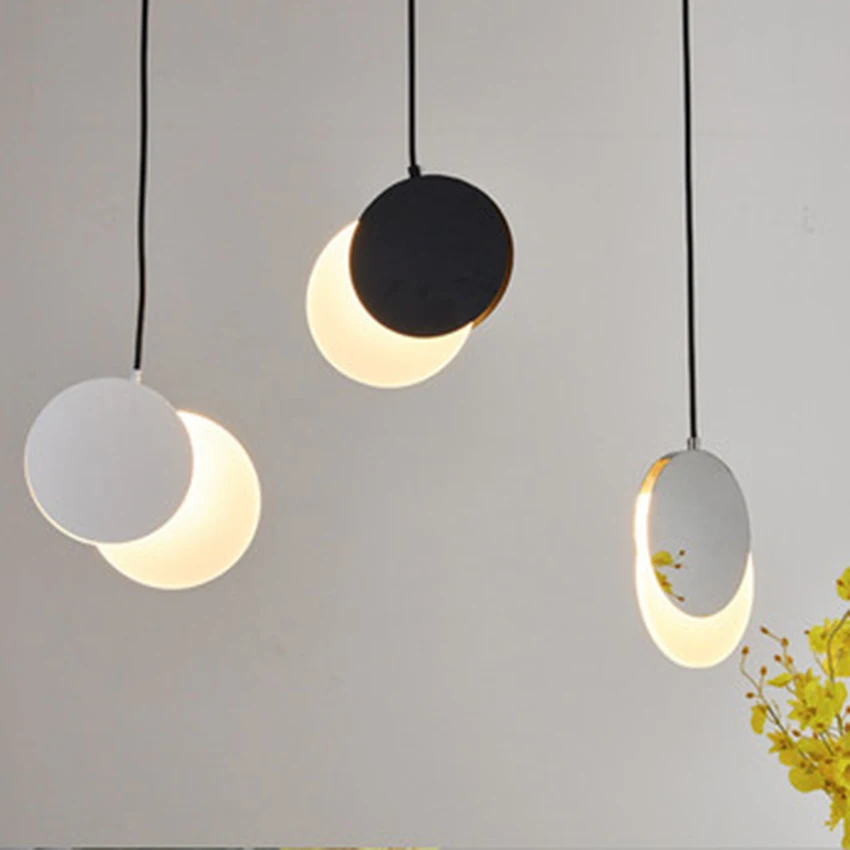 

Nordic Loft LED Pendant Light Modern Round Eclipse Pendant Lamp Cafe Bar Hanging Lamp Living Room Bedroom Decor Light Fixtures