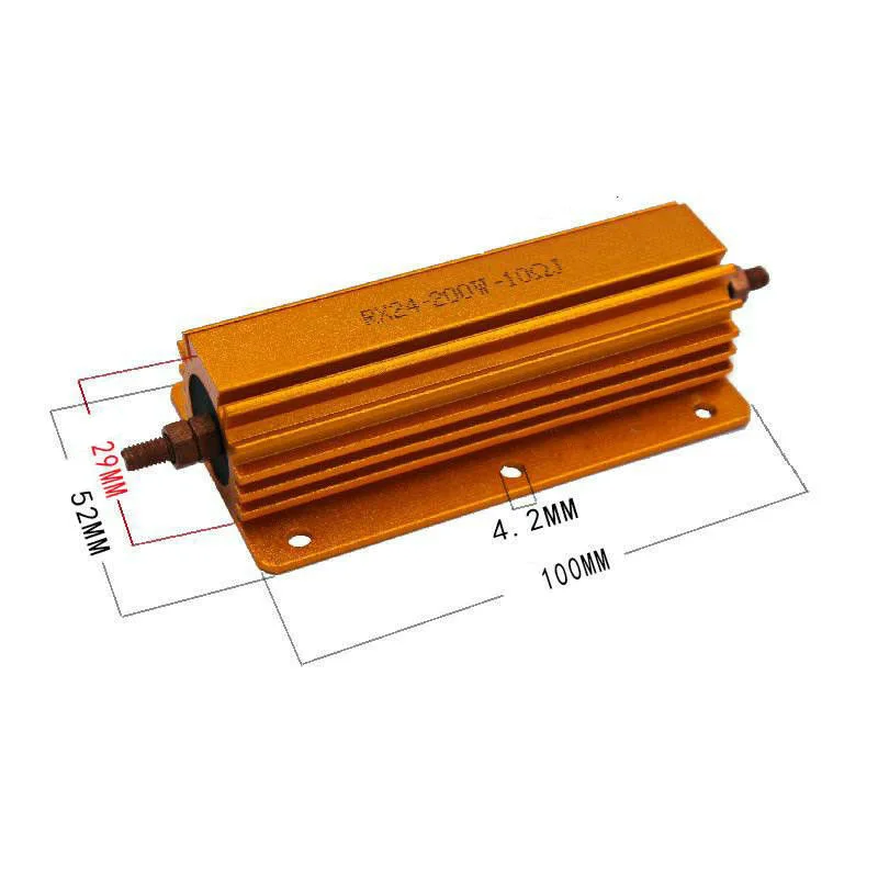 1 шт. 1-8 Ohm 8R 200W ватт Алюминиевый металлический чехол резисторы с проволочной обмоткой золотой