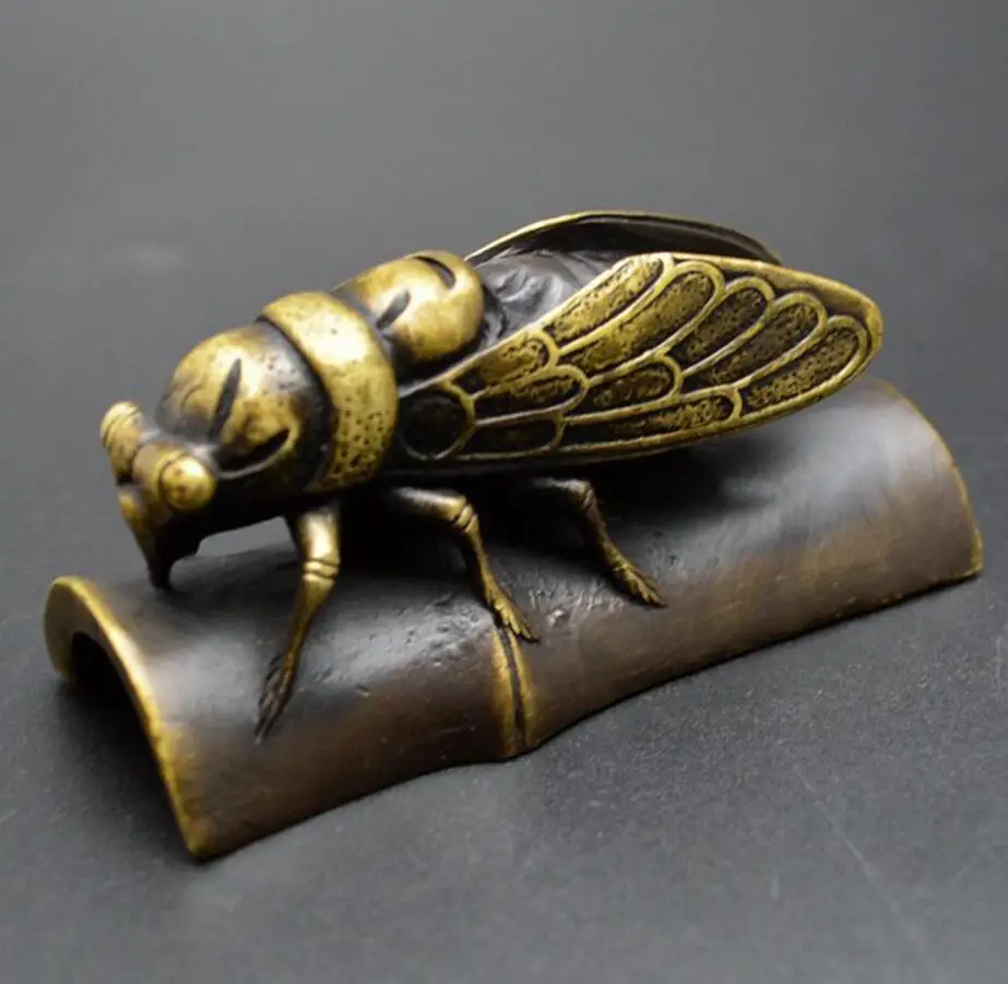 Медная Статуя Античная Чистая латунь cicada медная scorpion zhenchi Paperweight исследование
