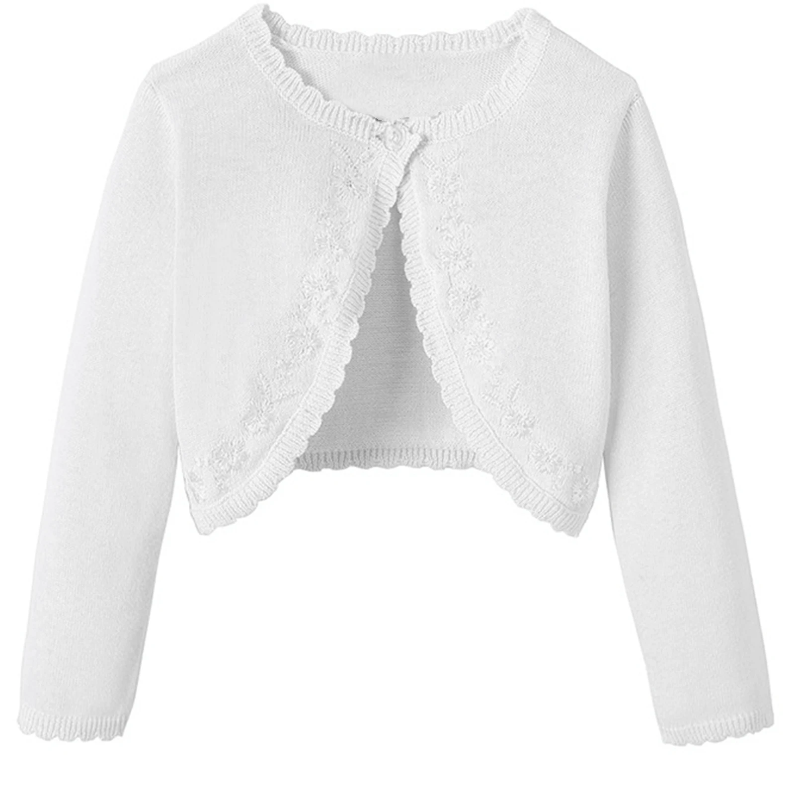 Kids Bolero Baby Girl Embroidered One Button Closure Shrug Autumn Toddler Girl Cardigan Tops Wedding Birthday Party Short Jacket Jackets Coats Aliexpress