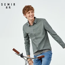 Semir, модная новинка, мужская рубашка с длинным рукавом,, контрастный цвет, с буквенным принтом, рубашки ins, супер пламя рубашка, красивый мужчина