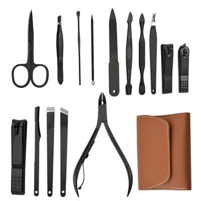 

Wholesale 16pcs/lot Manicure Set Stainless Nail Clipper Kit Nail Care Set Nail Clippers Cuticle Grooming Kit Utility Manicure