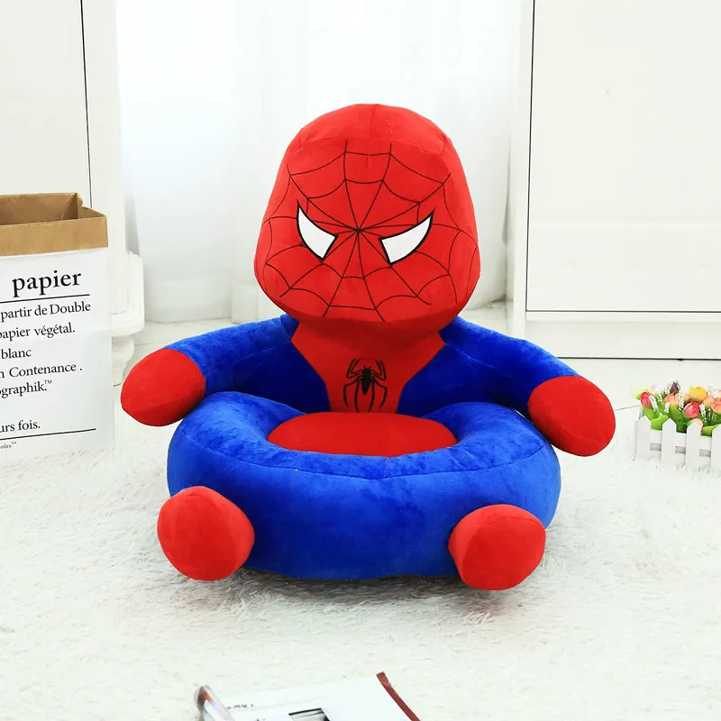 Cartoon Super Hero Toys Plush Baby Seat Feed Chair Stuffed Spiderman Batman Dolls Baby Soft Chair Plush Toys for Kids Gift - Цвет: Зеленый