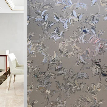 

30/45/60/90cm Pennisetum pattern static window cellophane window UV film window sticker opaque sunscreen pvc frosted glass film