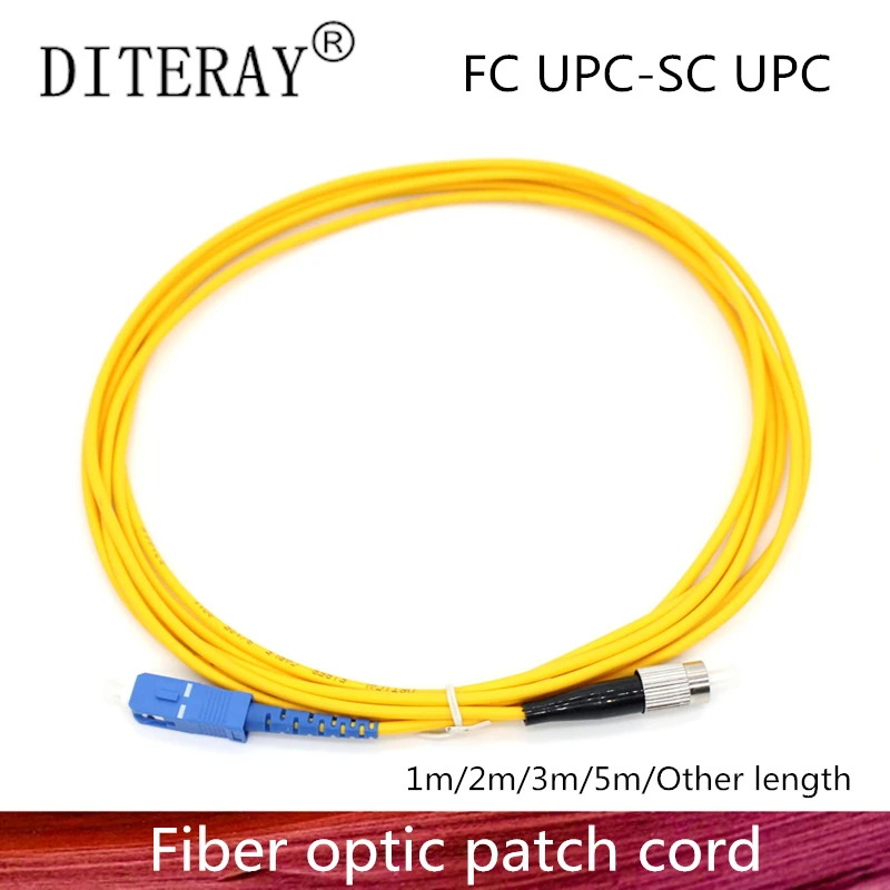 FC à SC/UPC câble de cordon de raccordement à fibres optiques FC-SC 1/3/5/10/20/30M cavalier monomode Simplex 2.0mm optique Fibra Optica FTTH