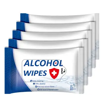 

5 Packs Disposable Sterilization Hand Cleansing Alcohol Wet Wipes Paper Tissue носовые платочки In stock fast shipments 2020