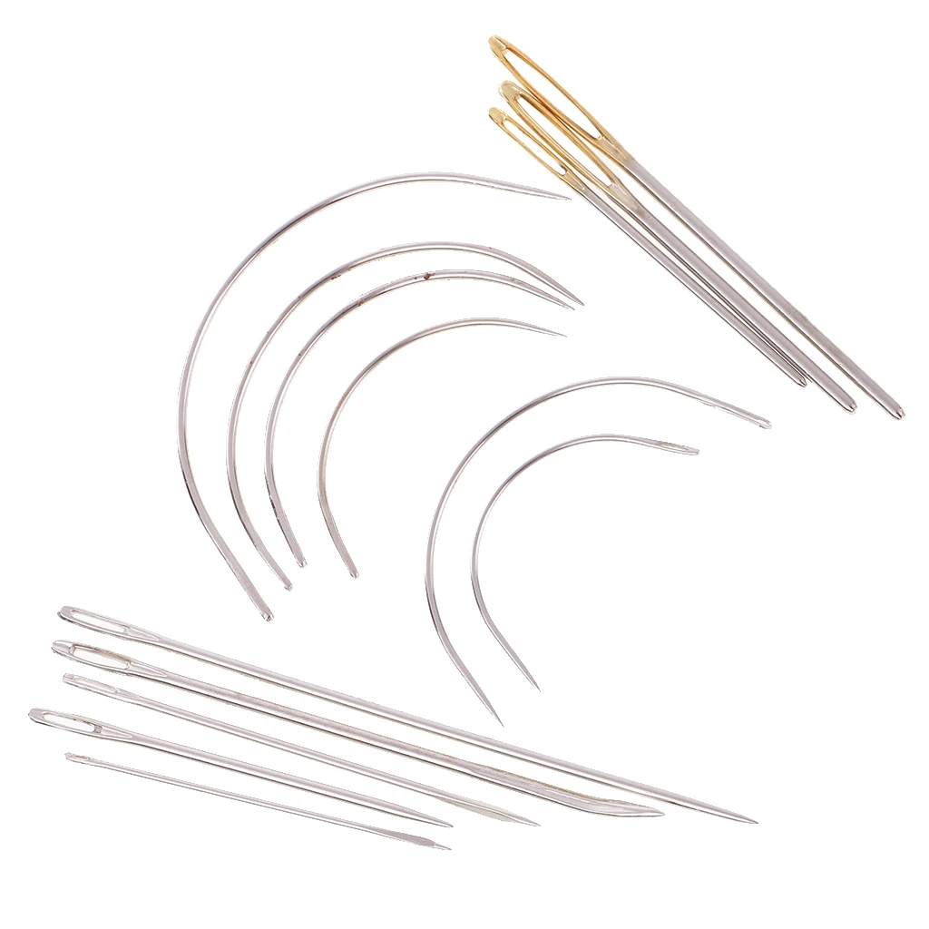 14pcs Repair Needles for Carpet Leather Canvas Curved Upholstery Sewing Tool