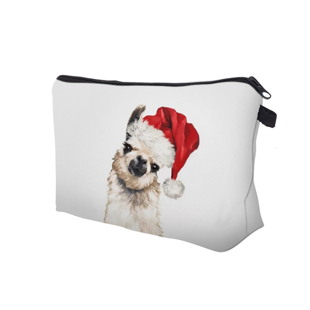 Deanfun Waterproof Cosmetic Bag Christmas Deer Pattern Small Makeup Bag Stylish Accessories Printing Organized Bag Gift 51790