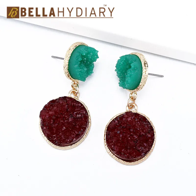 druzy earrings jewelry Ohrringe bijoux earings earring earing pendientes brinco big earrings vintage jewelry wedding earrings geometric earrings long earrings gifts for women resin earrings korean earri (4)