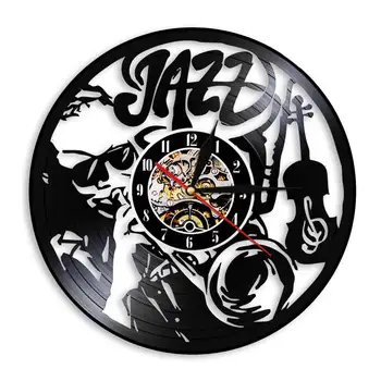 

Jazz Art Vinyl LP Record Wall Clock Gift for Music Lover Saxophone Classical Music Wall art Watch Vintage Ornament Wall Light