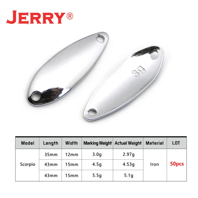 Jerry 50pieces 3g 4.5g 5.5g Unpainted Fishing Lure Spinning Micro