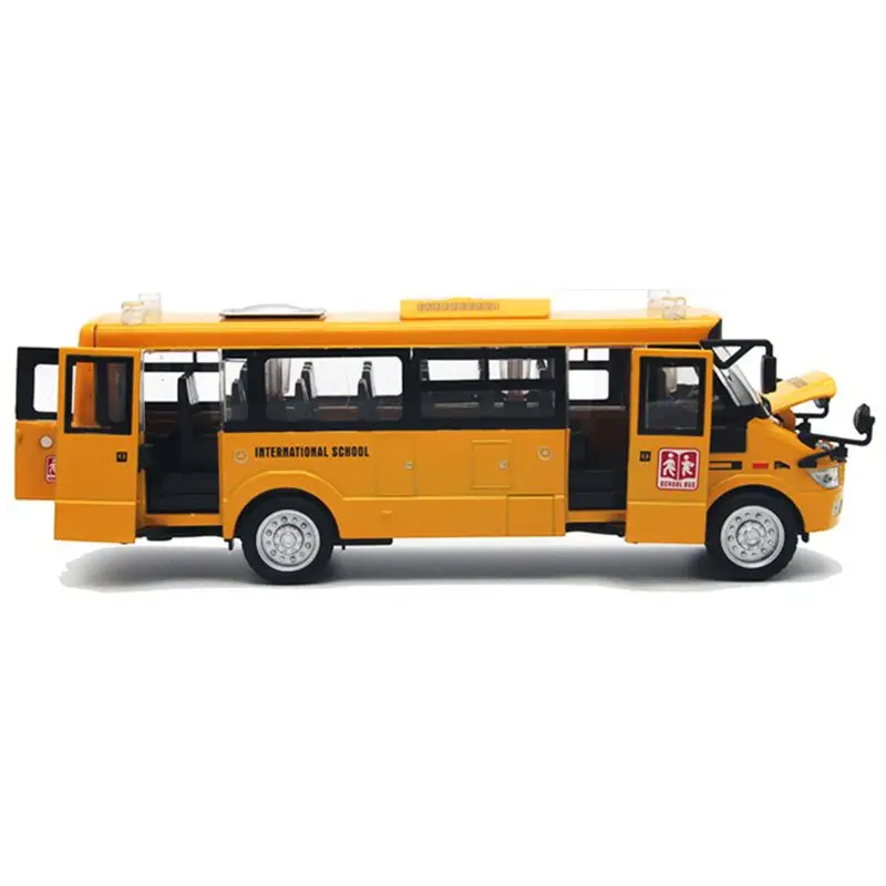 

School Bus Toy Die Cast Vehicles Yellow Large Alloy Pull Back 9'' Play Bus with