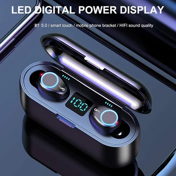 

Wireless Bluetooth Headphones 5.0 In-ear Stereo High-quality Portable Comfortable Waterproof Headset with 2000mAh Charging Case