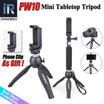 

PW10 Flexible Mini Tabletop Tripod with Phone Clip Holder for iPhone Xiaomi Huawei Cellphone Tripod for DSLR Camera Phone Live
