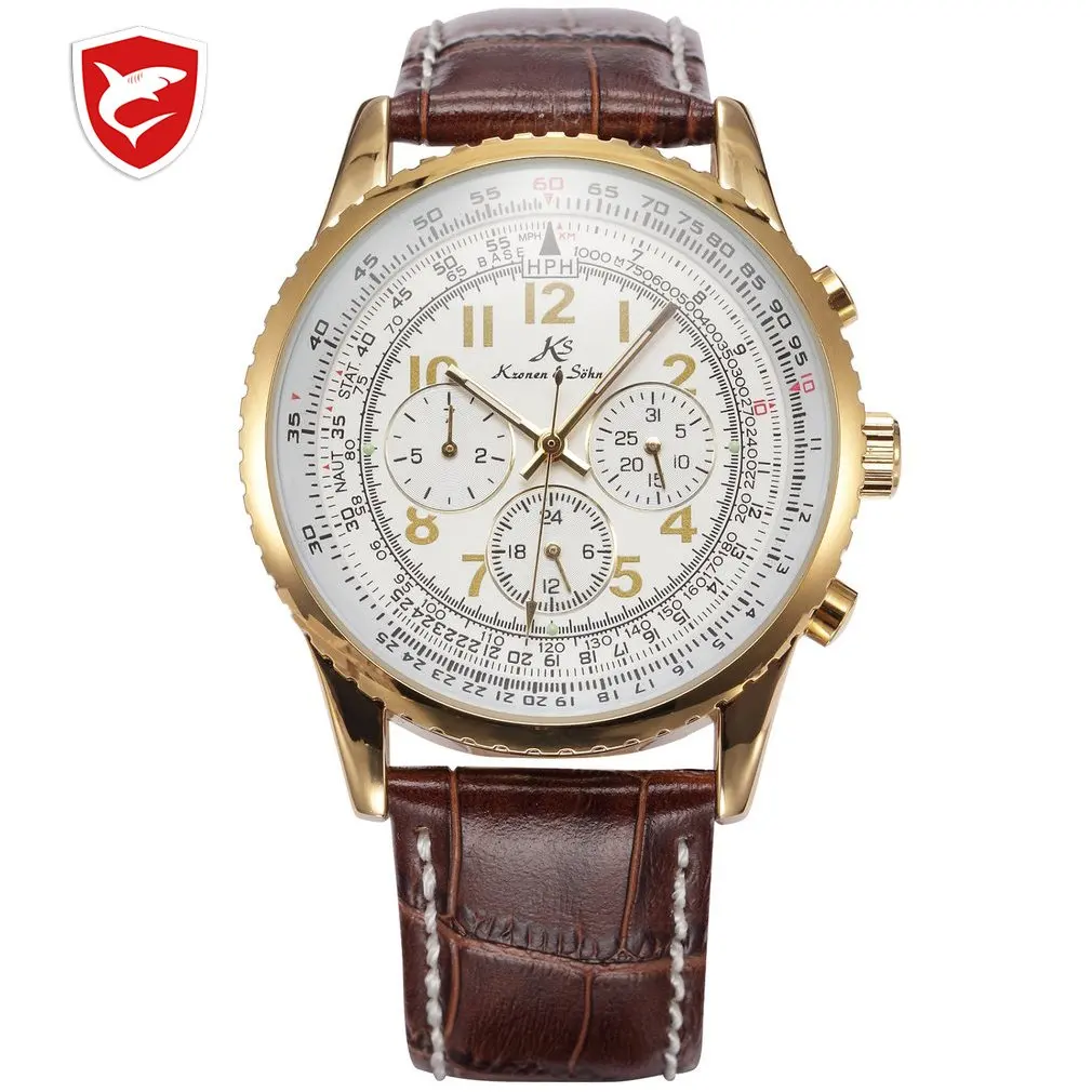

Ks Imperial Luxury Calendar Day Date Display Male Clock Full Steel Auto Mechanical Golden Case Mens Watch Relojes Hombre / KS164