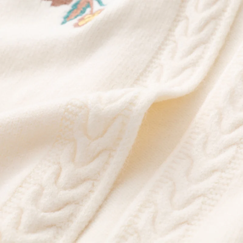 Autumn Winter Chic Flowers Embroidery Cardigan Women Casual Sweet Solid Lantern Sleeve Female Vestido Sweater For Ladies Z147