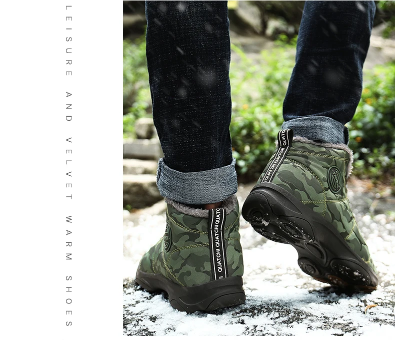 VESONAL/Брендовые мужские зимние ботинки для взрослых; новые теплые короткие плюшевые кроссовки; мужские повседневные сапоги; Удобная нескользящая обувь