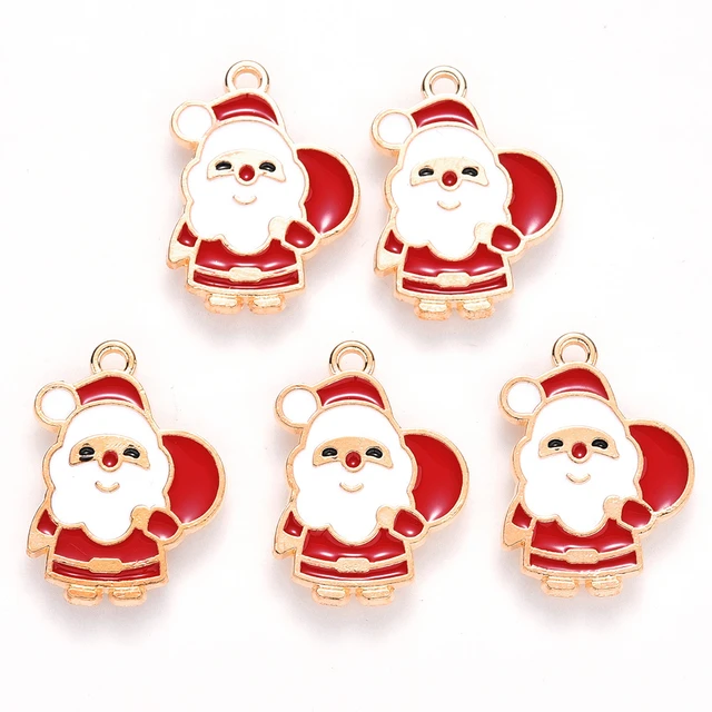 10Pcs Resin Christmas Charms Xmas Santa Claus Elk Tree Bell Pendants for  Jewelry Earrings Making DIY Keychain Accessories - AliExpress